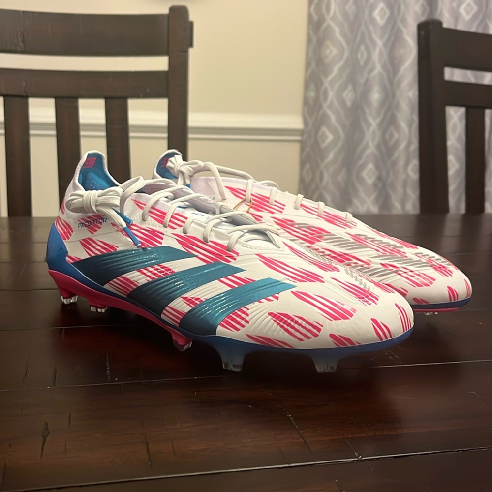 Adidas Predator Elite FG Soccer Cleats Shoes new white pink IF8866 Mens Size 12